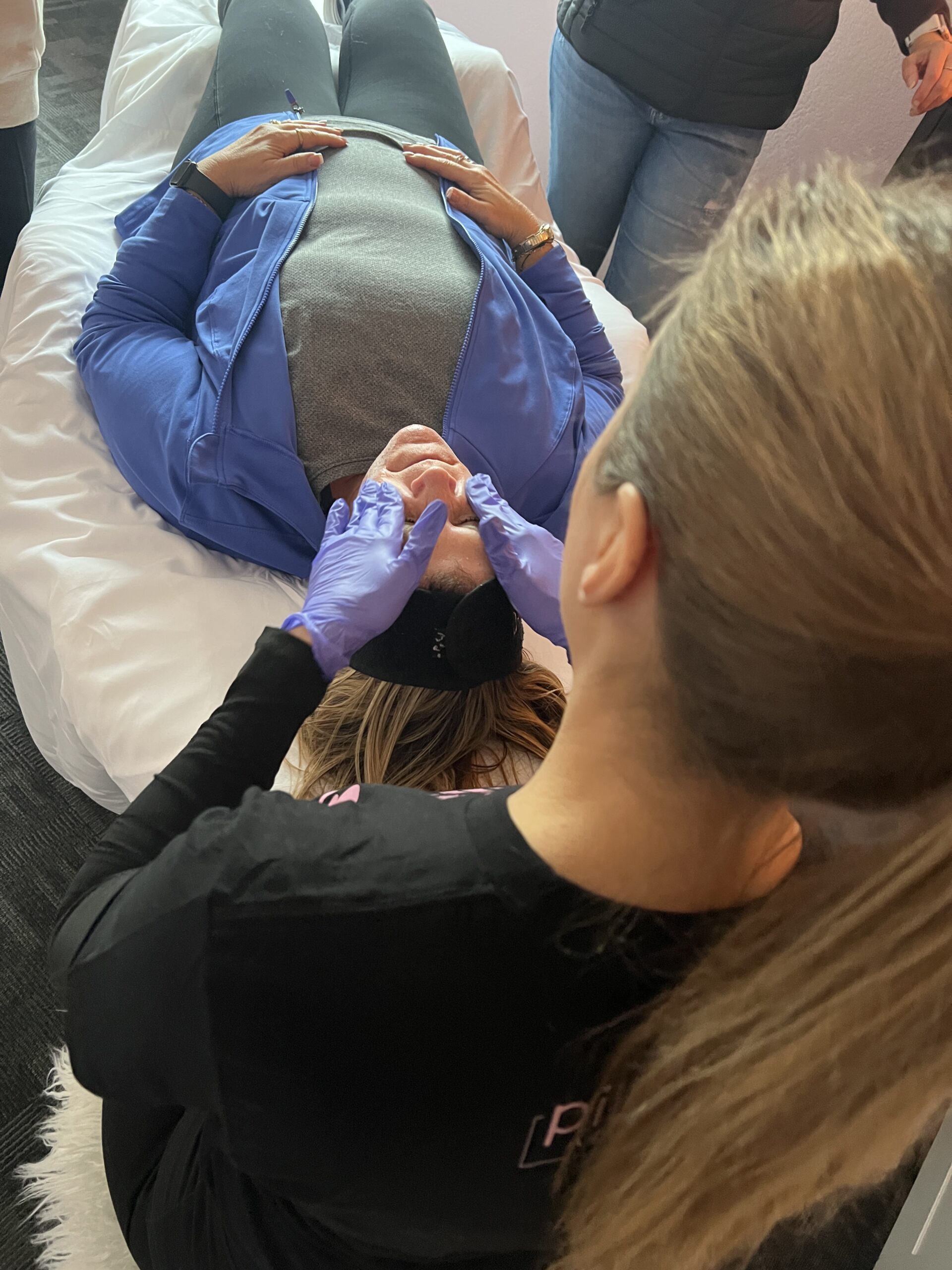 Angie Timm doing a facial at Pill + co